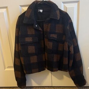 H&M Black and Brown Teddy Jacket